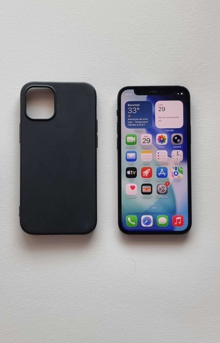 iPhone 12 Mini Black, 64 GB, bateria 100%, in stare foarte buna, liber
