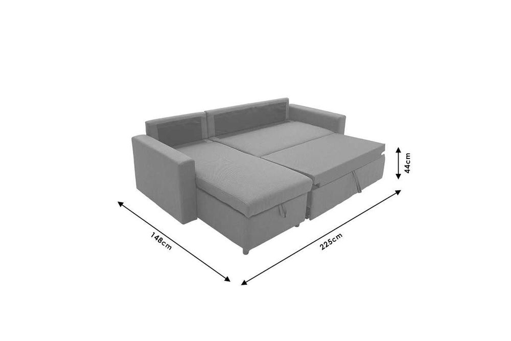 Удобен Ъглов диван Lilian с функция "Сън" и ракла- Безплатна доставка!