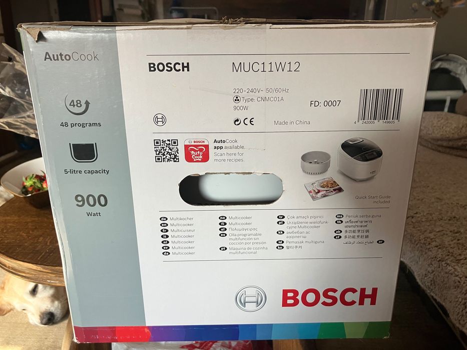 Мултикукър Bosch MUC11W12, 940 W, 5 L, 48 програми, Таймер, Бял