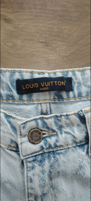 Blug denim scurti lv louis vuitton albastru deschis monogram.