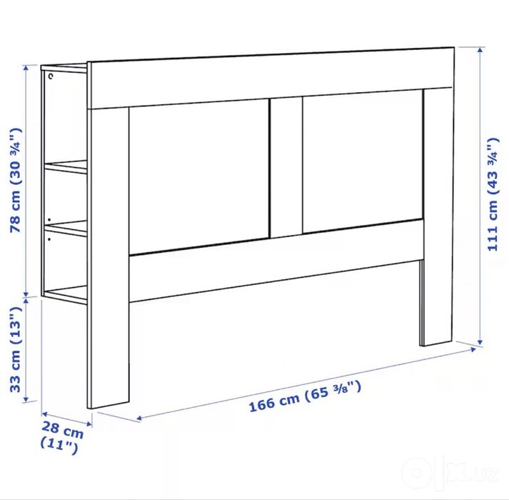 Кровать с изголовьем IKEA BRIMNES с ящиками 160*200 с 4-мя ящиками