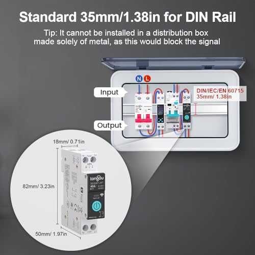 TONGOU WiFi DIN Smart Switch 40A с измерване