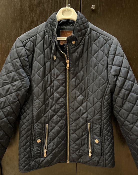 Детско яке Zara Girls пролет/есен преходно - Тъмносиньо