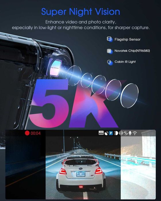 5K 3-канална видеорегистратор