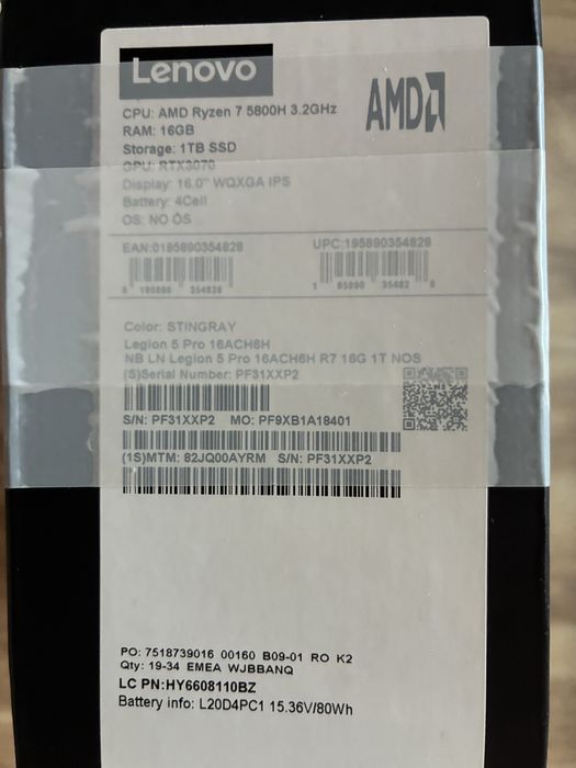 Vand /schimb Lenovo Legion 5 Pro   -laptop gaming