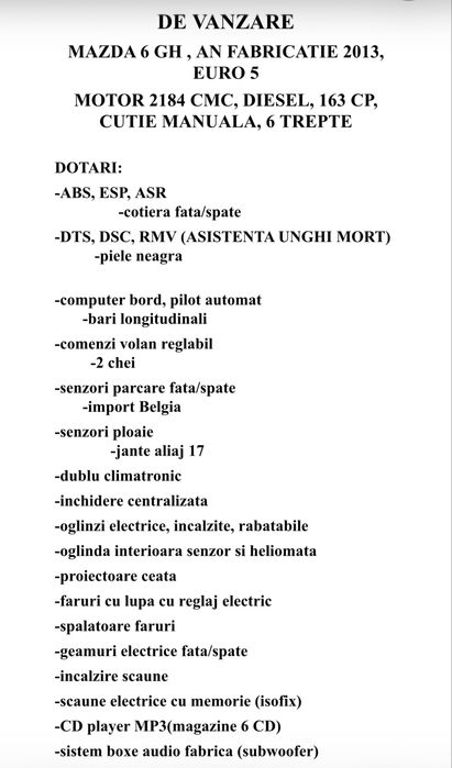 Vând Mazda 6 GH 2013