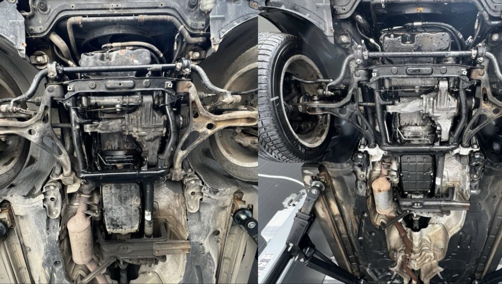 Измиване на двигател отгоре, отдолу и шаси.