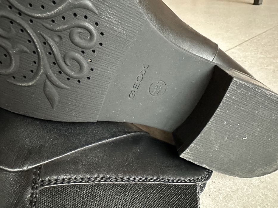 Botine Geox 42 negre, noi, piele naturala