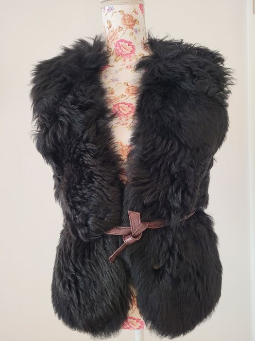 Vesta de blana naturala de iepure, S