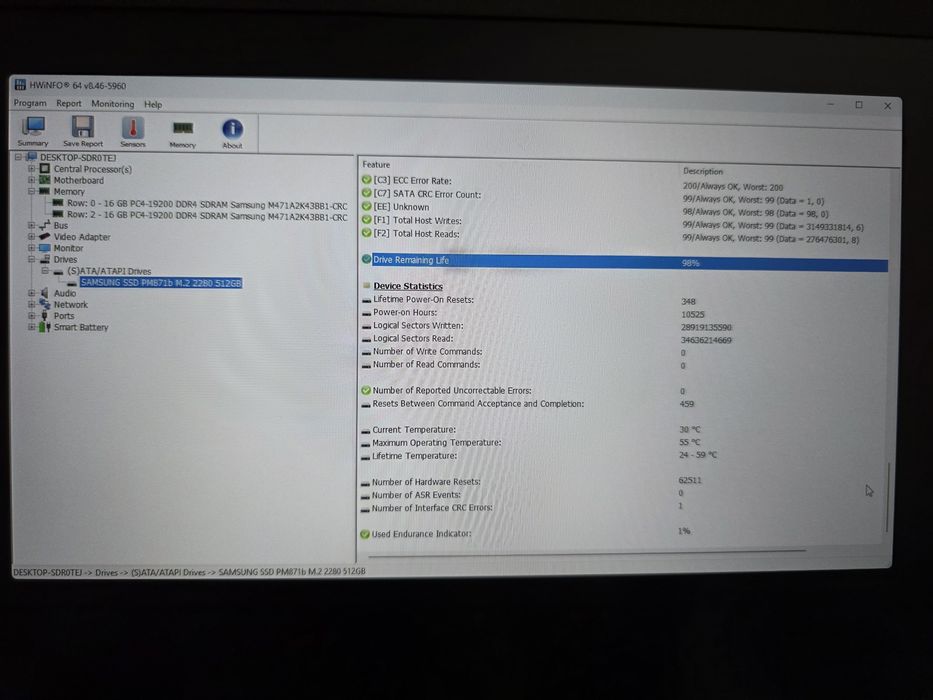 Laptop DELL Latitude 7490 - i7- 32gb RAM - SSD 512 GB
