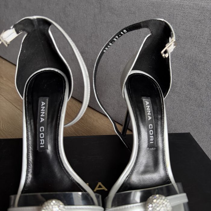 Sandale piele argintii Anna Cori, marime 37