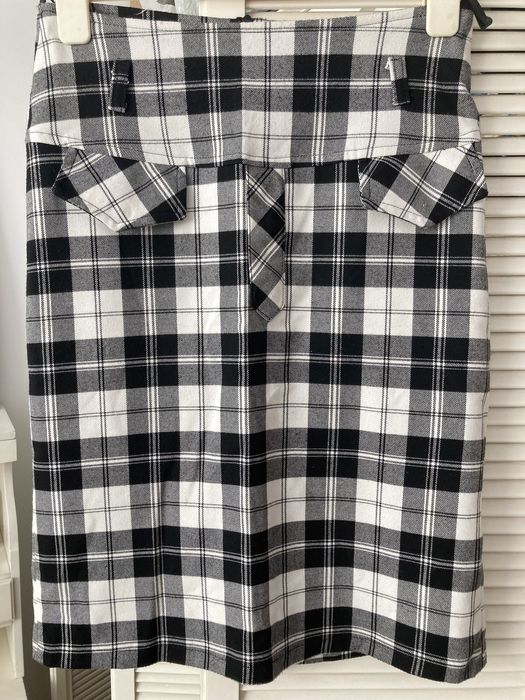 Fusta tip creion, cu carouri, 36