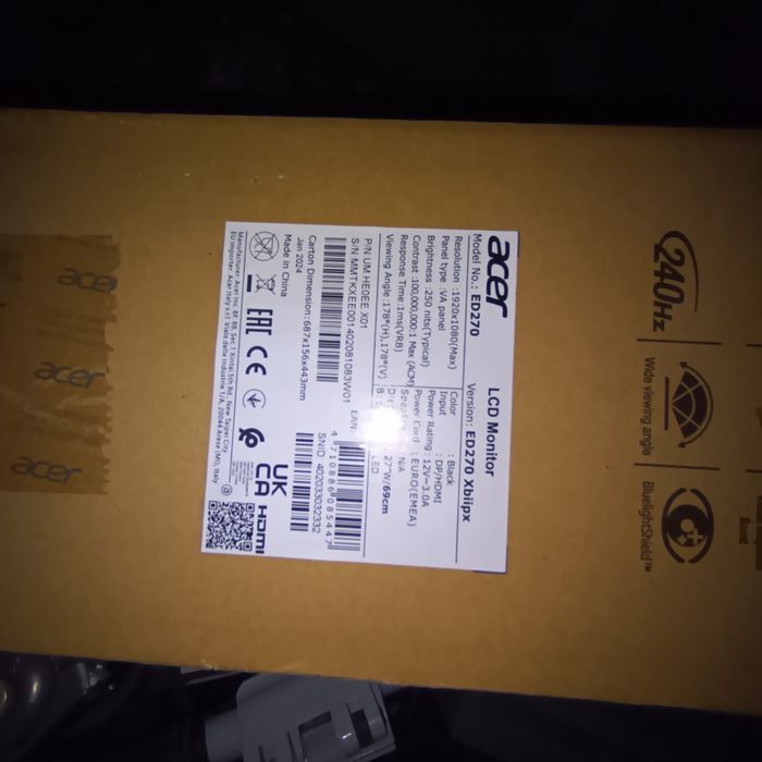 Монитор acer диагональ 27