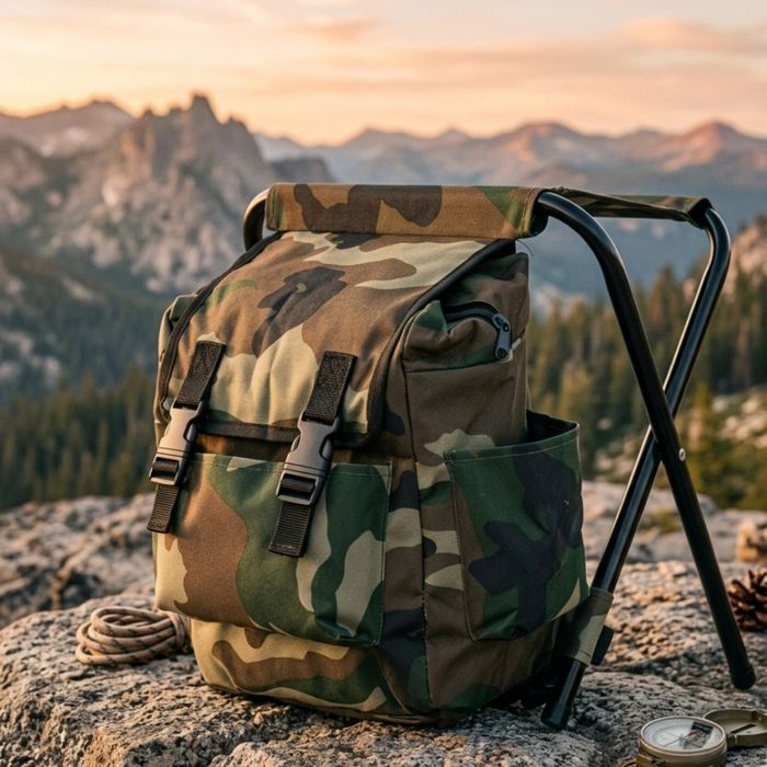 Камуфлажна раница с табуретка 2 в 1