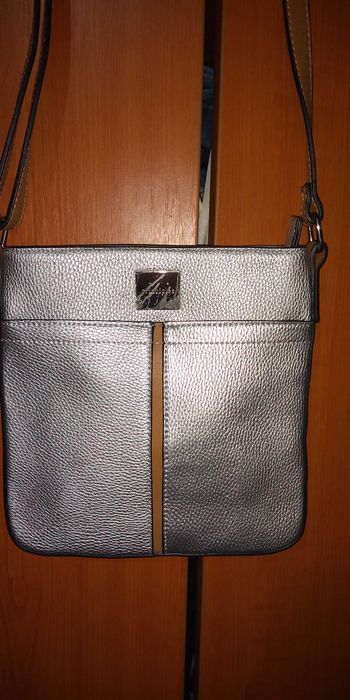 Poseta/ Geanta Principles Debenhams UK, argintiu-bej, bareta lunga