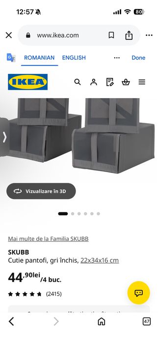 8 Cutii pantofi Ikea Skubb