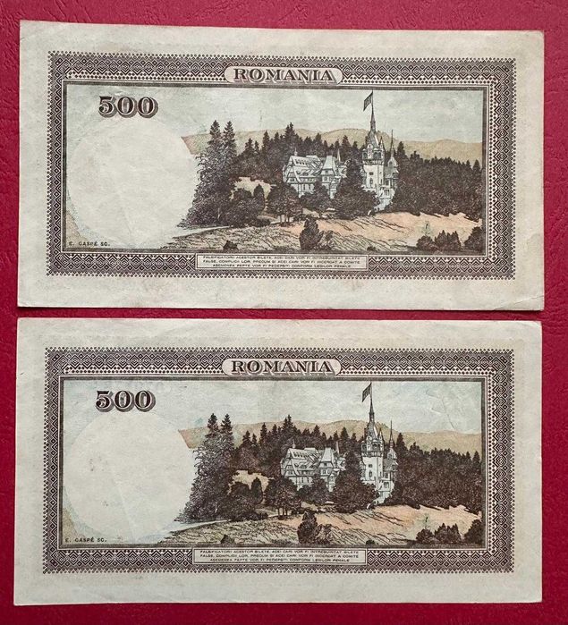 500 LEI 2 Aprilie 1941 - 2buc Consecutive