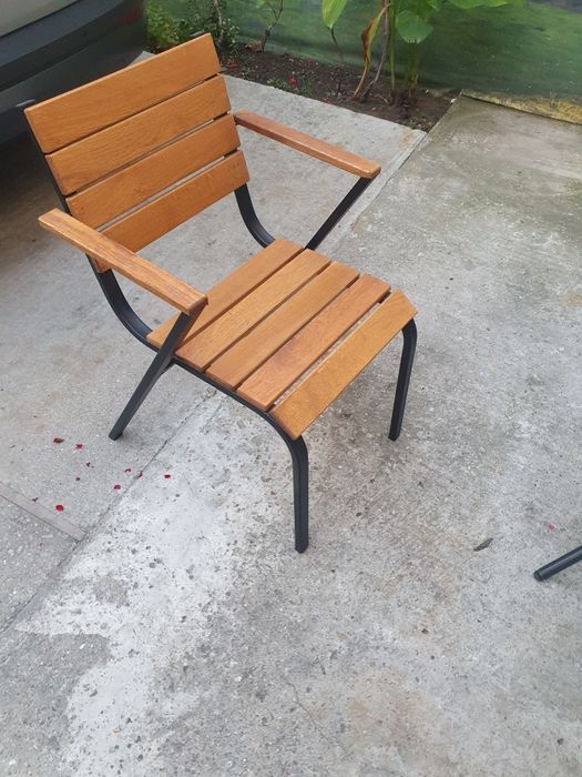 Scaune terasă lemn  metal