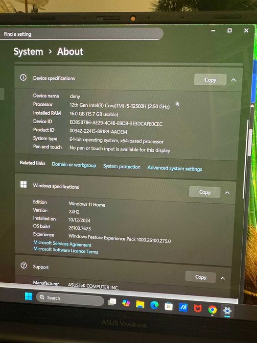 vand laptop asus vivobook i5 gen 12