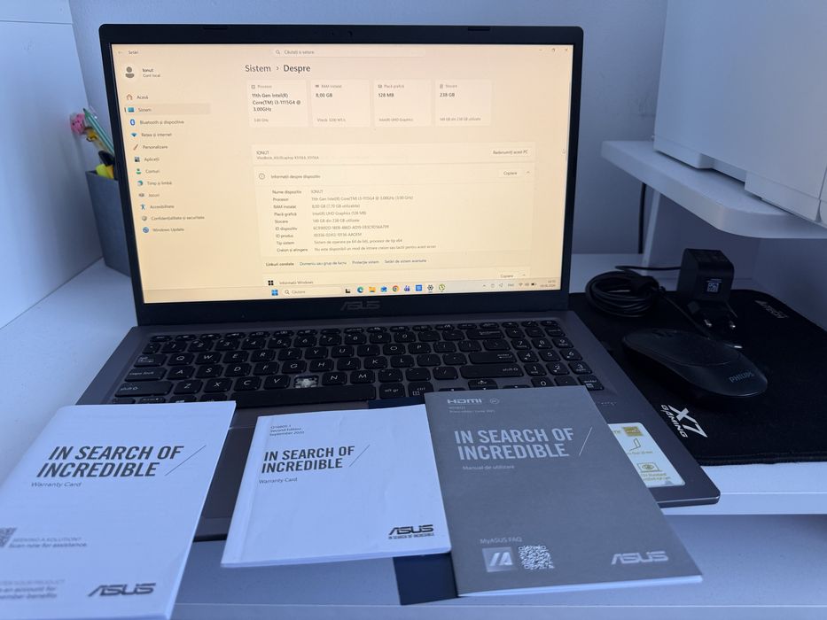 ASUS VivoBook X515EA, i3 Gen 11, 8GB RAM, SSD 256GB, Windows 11 – 999 lei negociabil