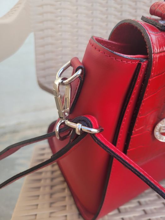 Geantă Enzo Bertini ,piele naturala, roșie