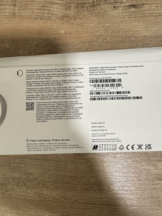 Apple Watch 11 GPS+Cellular,корпус Gold Titanium42 mm,Gold Milanese