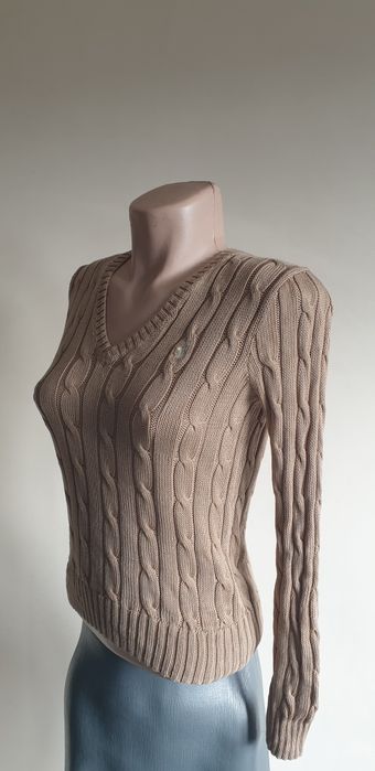POLO Ralph Lauren Cable Pima Cotton  V - Neck XS НОВО ОРИГИНАЛ Пуловер