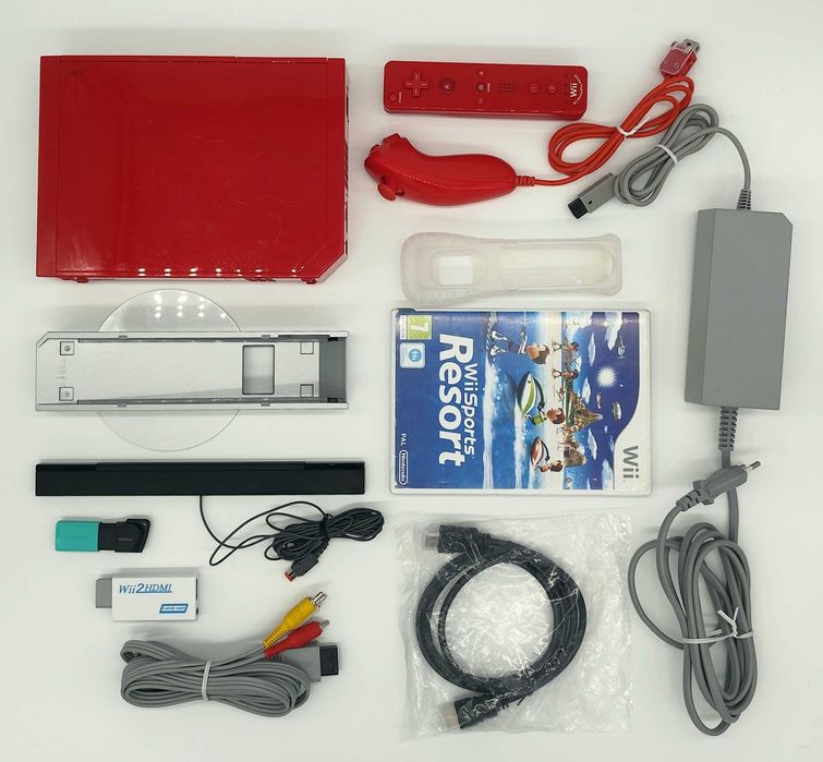 Пълен Комплект Лимитиран Червен Nintendo Wii с 100 игри