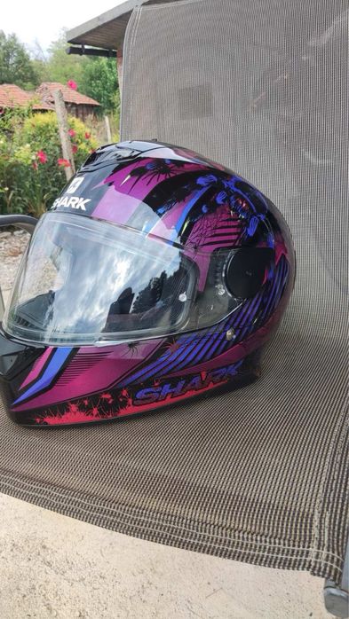 Каска за мотор Shark D-Skwal 2 Atraxx черно/лилаво размер XS