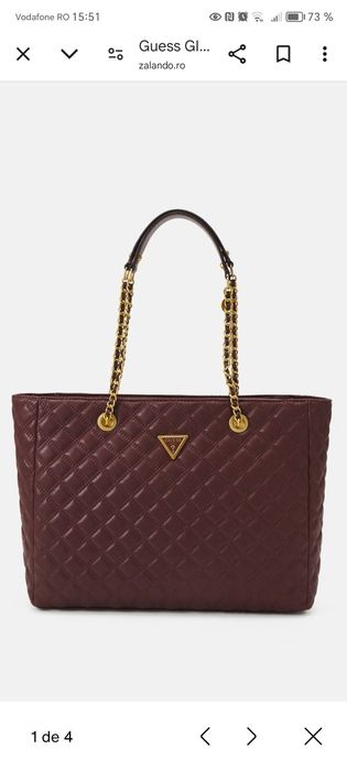 Geanta tote Guess burgundy noua