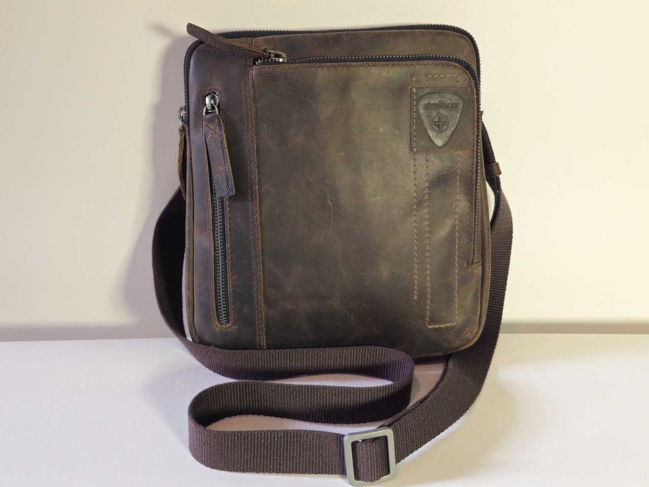 STRELLSON - Мъжки чанти за през рамо - естествена кожа