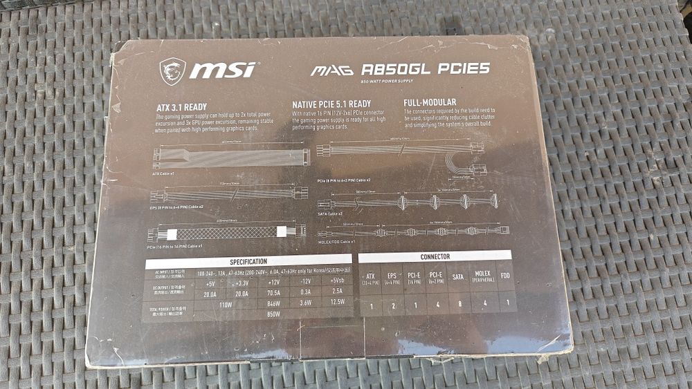 Sursa alimentare 850 W MSI MAG A850GL