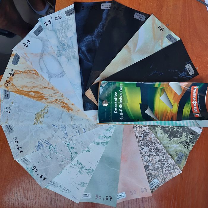 ПРОМОЦИЯ!! самозал. меб. фолио на ролки 67см и 90 см,дърво,мрамор, кам