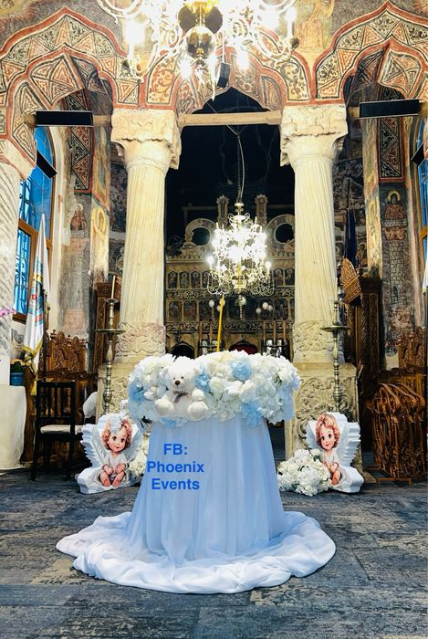 Aranjament cristelnita baietei decor biserica fetite decoratiuni botez
