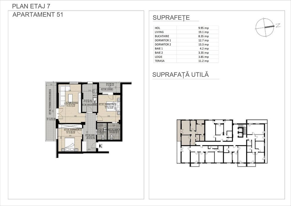 Apartament nou cu 3 camere si terasa generoasa - zona Grand Arena Mall
