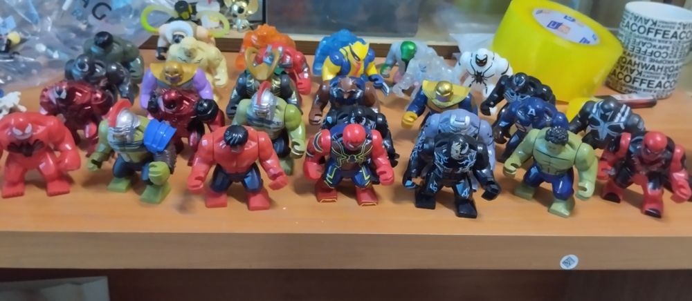 Большие фигурки Лего: Веном, Халк, Танос, Карнаж, Мстители, Бейн