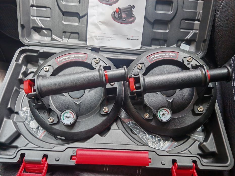 Set 2 ventuze cu pompa de vacuum și  indicator cu manometru