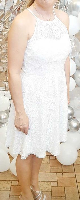 Черна дантелена рокля Люци, Дантелена бяла, GUESS S