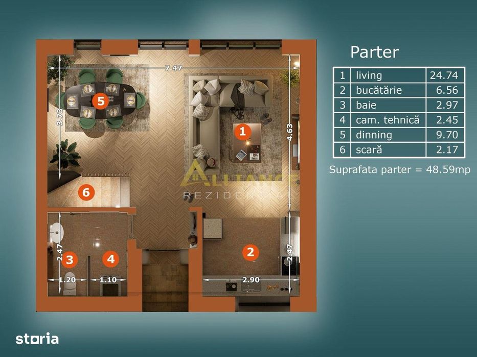 Vila tip DUPLEX 5 camere- 4 bai, curte 250 MP