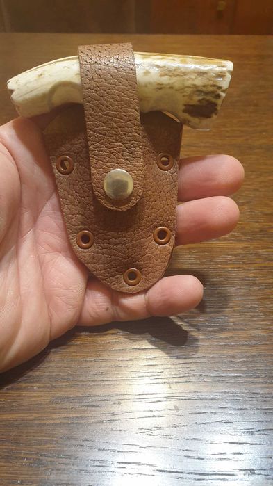 Острие нож за самозащита еленов рог сребърна английска монета кания