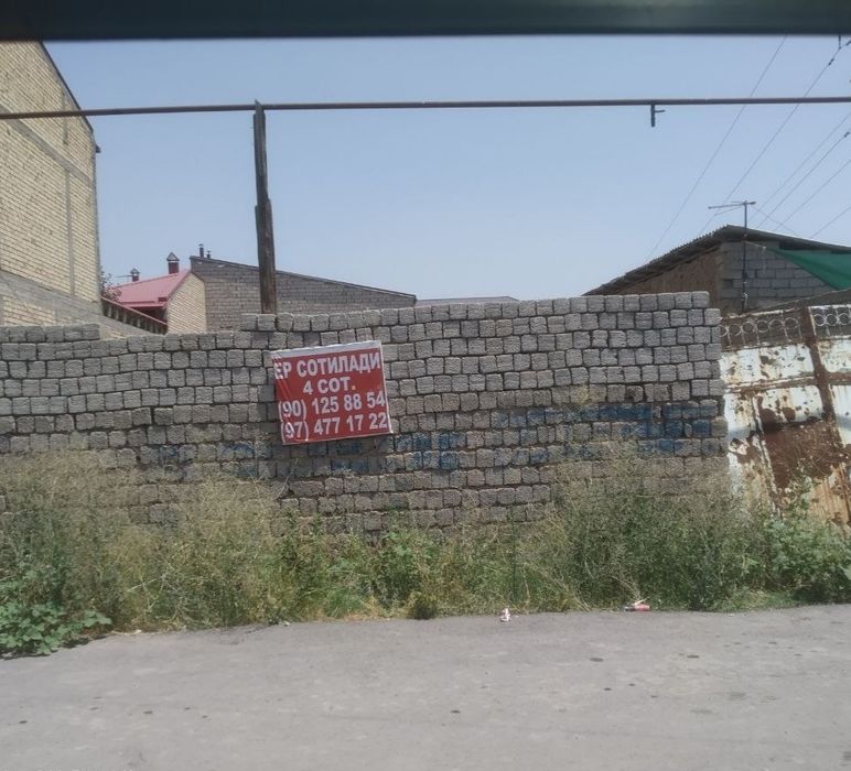 Sotiladi 4 sotix yer vremyankasi bor. Xonobod Sultonobodda.