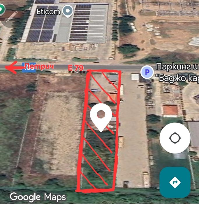 Продавам парцел с лице на Е 79