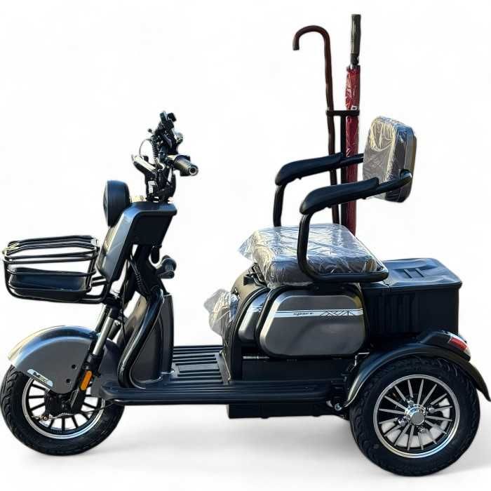 Триместна електрическа триколка С2+ 1500W, 5 батерии - 60V, 20Ah