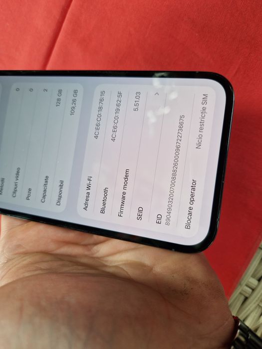 -Iphone 13Pro Max ca Nou Blue 128Gb, 6Ram Bat: 100% ireprosabil stare perfecta poze reale doar telefonul nici o restrictie
