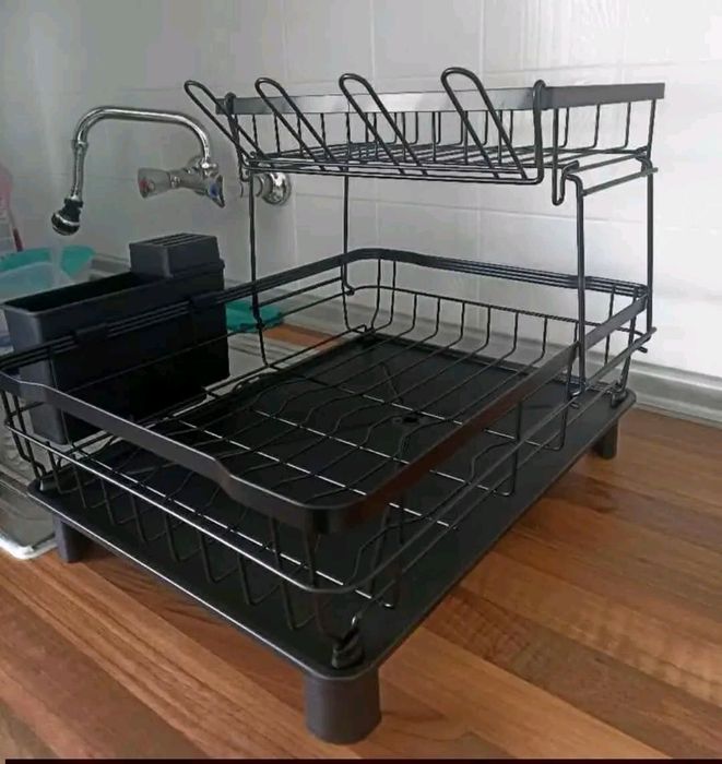 СУШИЛНИК за съдове  със СИСТЕМА ЗА ОТТИЧАНЕ НА ВОДАТА В мивката 
Разме