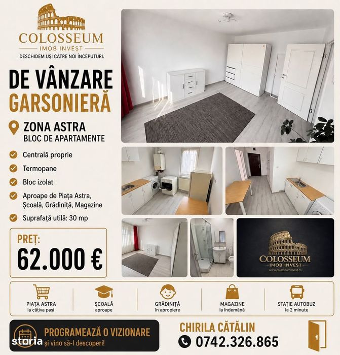 Astra - Soarelui garsoniera decomandata bloc de apartamente — fotografia 1
