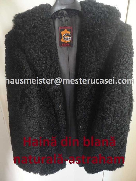 Haină scurtă din blană astraham, neagră