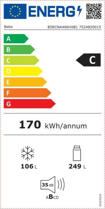 Нов инверторен хладилник с фризер Beko 203 см No Frost