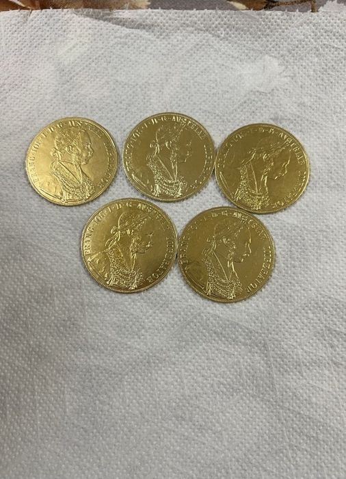 Vand monede placate cu aur de 24k Franc Iosef 4 ducat