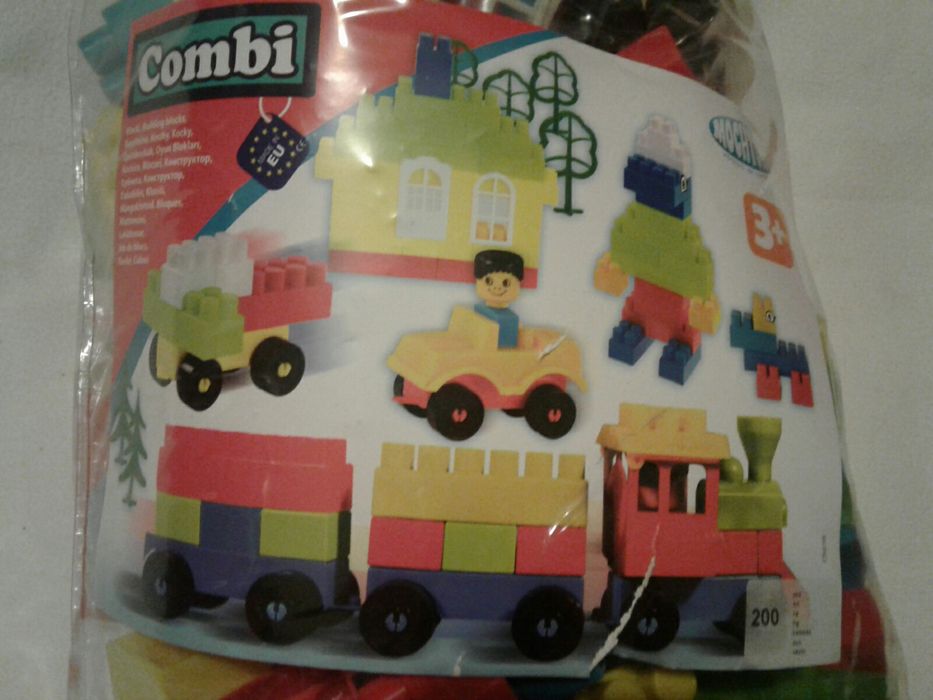 Sac 200 piese constructii, tip lego, dim. MEDII, nou